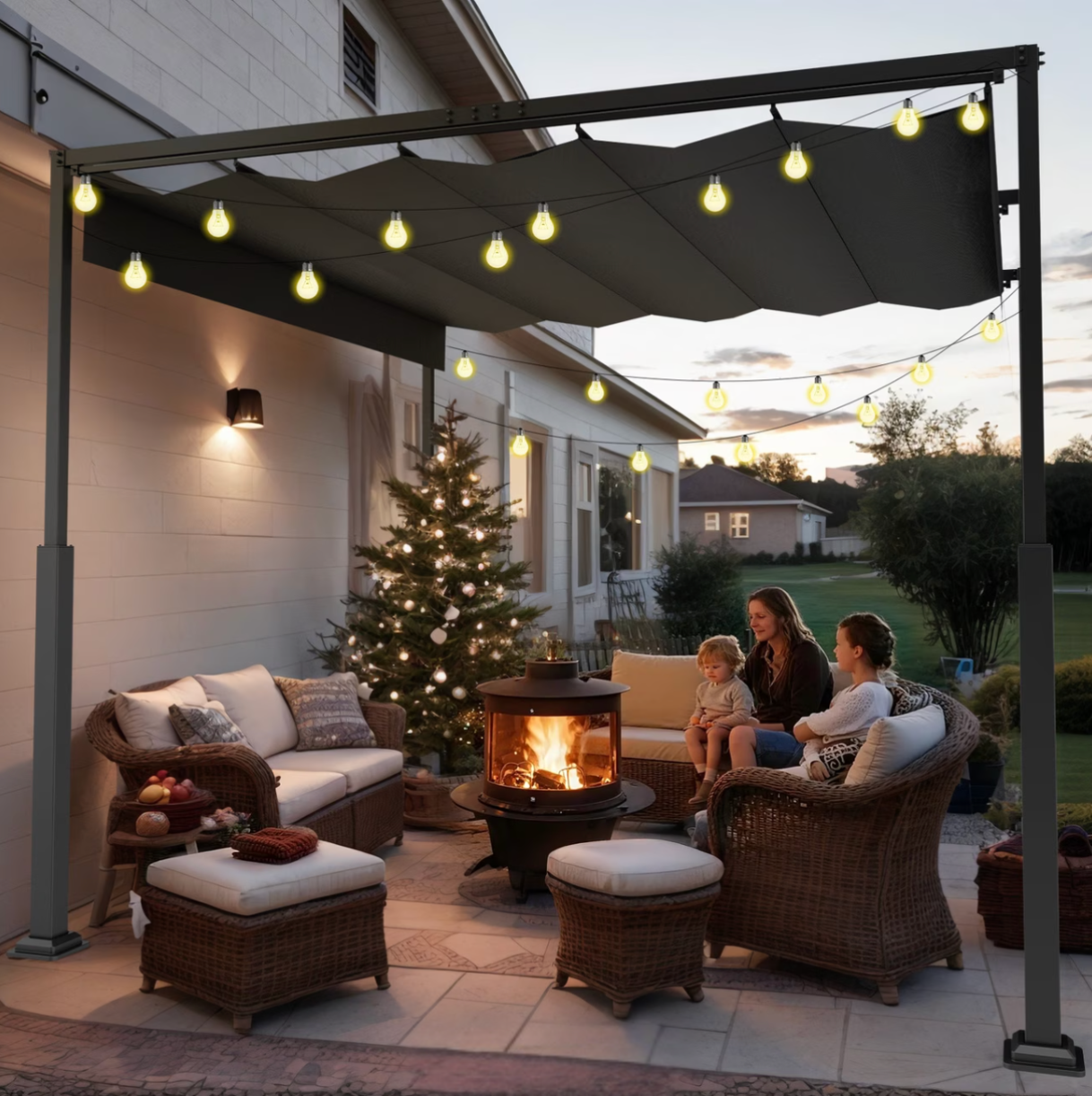 Pergola Extérieure Élégance 3x3 / 3x4 | Toit Coulissant Ajustable