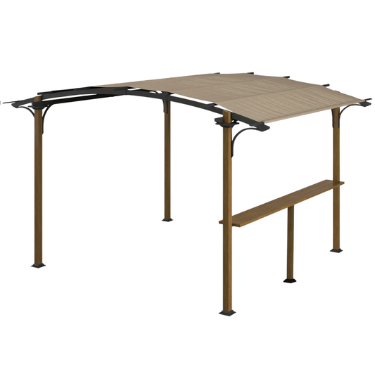 Pergola de Terrasse en Arche 4x2,6m | Toit Original Bicolore
