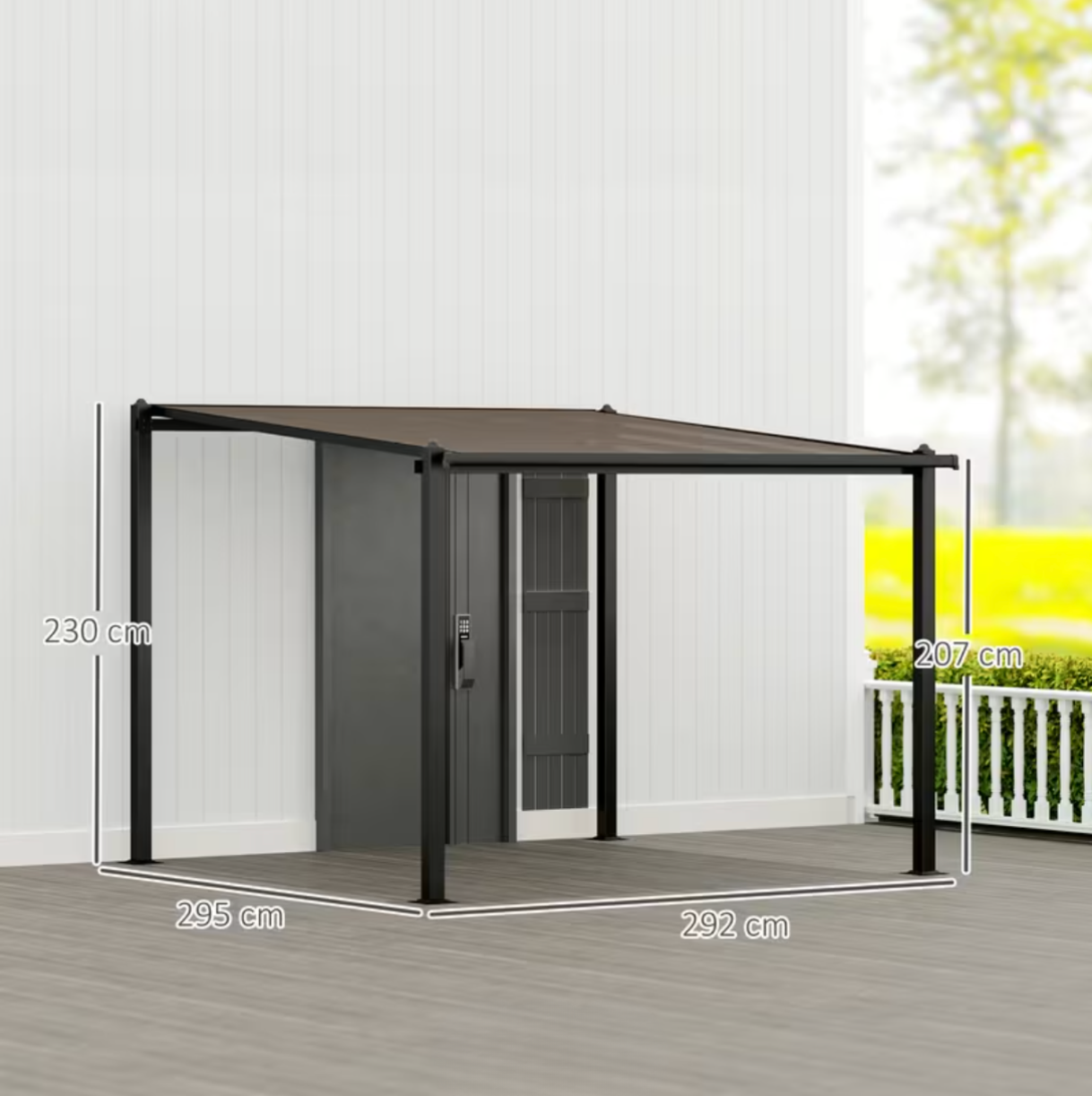 Pergola Adossée 3x3 | Toit Polycarbonate & Structure Aluminium