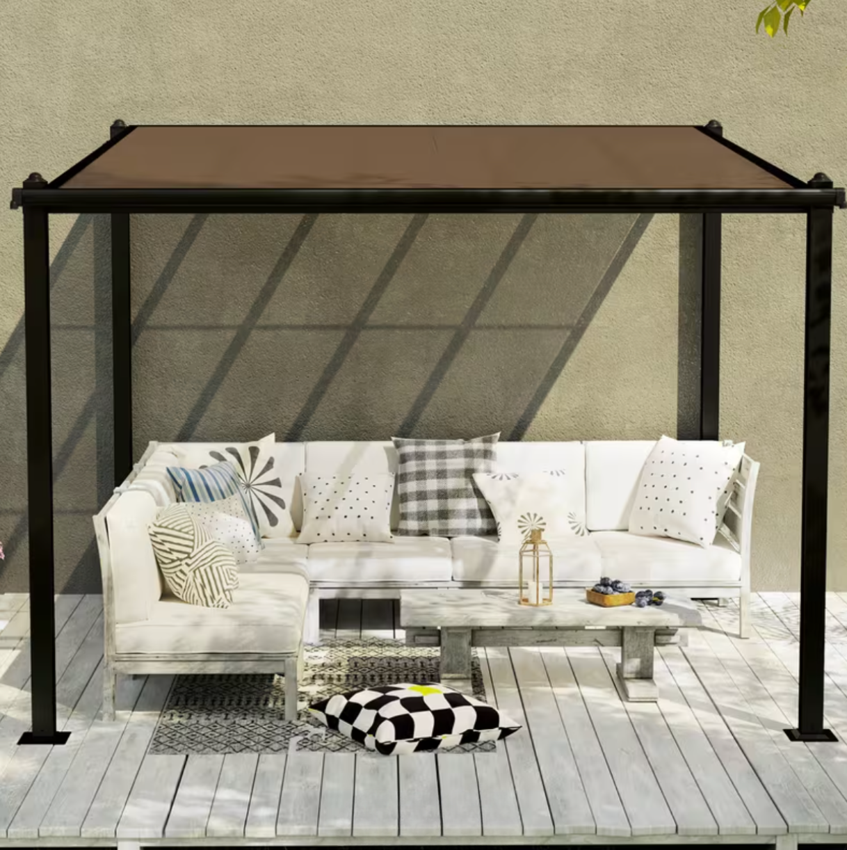 Pergola Adossée 3x3 | Toit Polycarbonate & Structure Aluminium