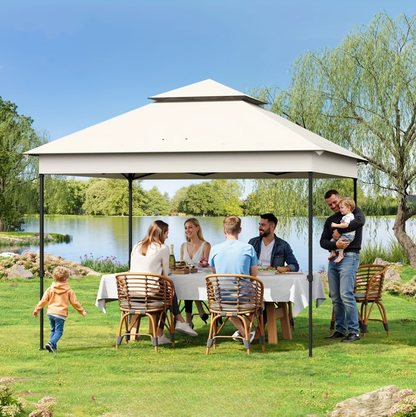Gazebo Pliable 3x3m avec Moustiquaire et 4 Panneaux Latéraux