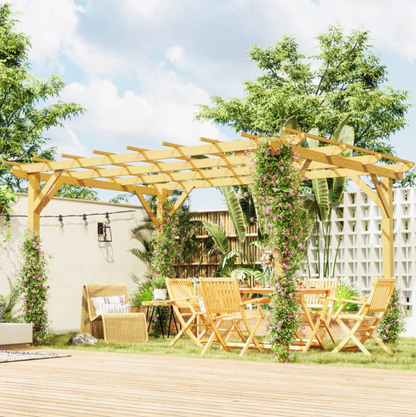 Pergola de Jardin 4x3m en Bois Massif de Sapin | Terrasse