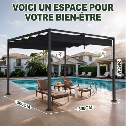 Pergola Extérieure Élégance 3x3 / 3x4 | Toit Coulissant Ajustable