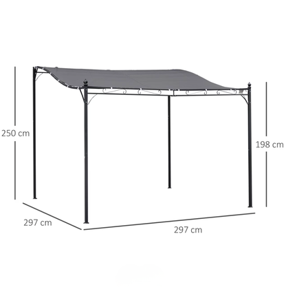 Pergola Adossable au Mur 3x3m | Structure Métal Style Fer Forgé