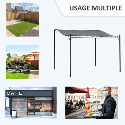 Pergola Adossable au Mur 3x3m | Structure Métal Style Fer Forgé