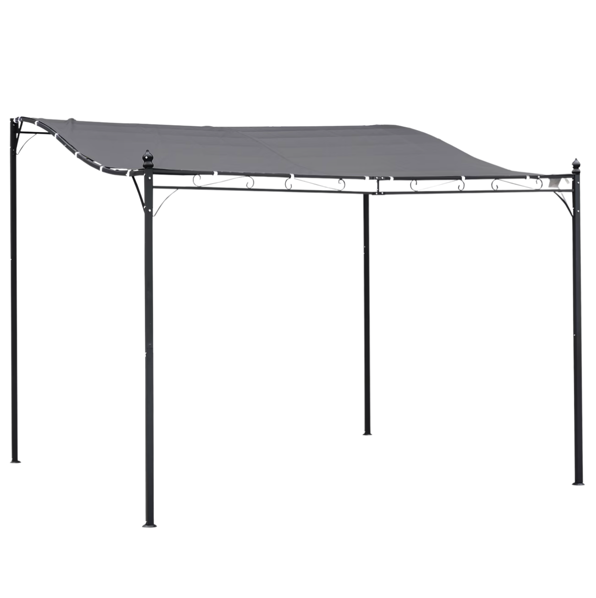 Pergola Adossable au Mur 3x3m | Structure Métal Style Fer Forgé