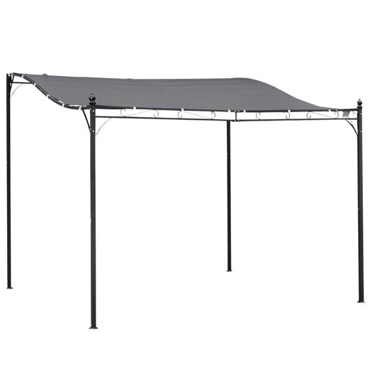 Pergola Adossable au Mur 3x3m | Structure Métal Style Fer Forgé
