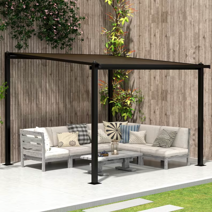 Pergola Adossée 3x3 | Toit Polycarbonate & Structure Aluminium