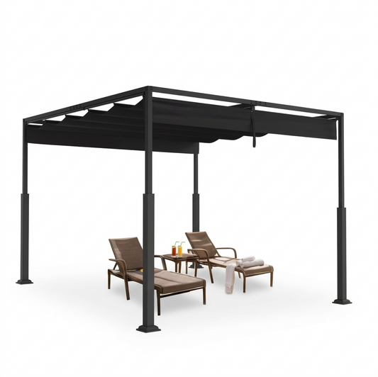 Pergola Extérieure Élégance 3x3 / 3x4 | Toit Coulissant Ajustable