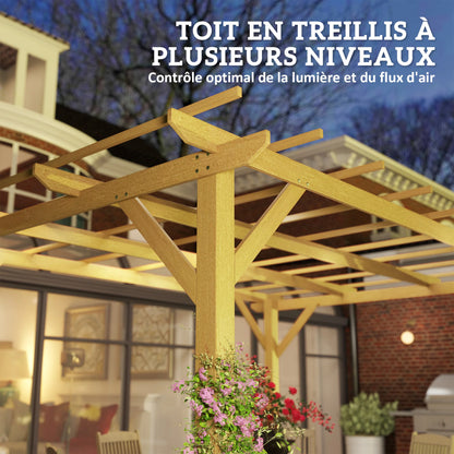 Pergola de Jardin 4x3m en Bois Massif de Sapin | Terrasse