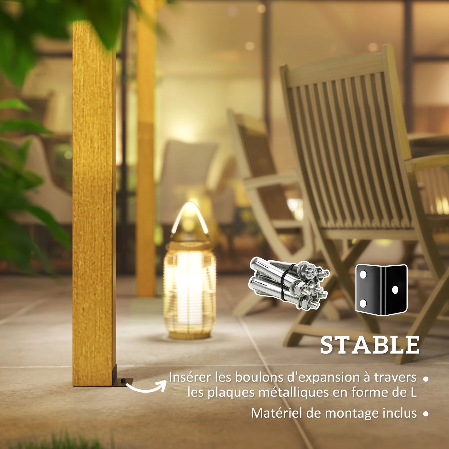 Pergola de Jardin 4x3m en Bois Massif de Sapin | Terrasse