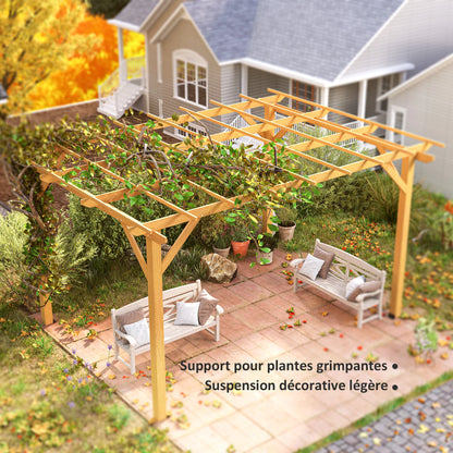 Pergola de Jardin 4x3m en Bois Massif de Sapin | Terrasse