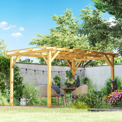 Pergola de Jardin 4x3m en Bois Massif de Sapin | Terrasse