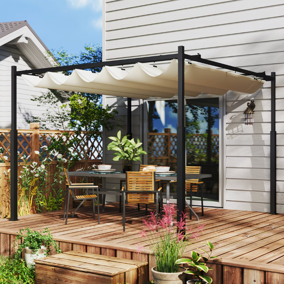 Pergola Extérieure Élégance 3x3 / 3x4 | Toit Coulissant Ajustable