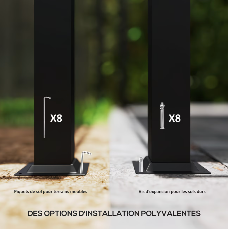Pergola Extérieure Élégance 3x3 / 3x4 | Toit Coulissant Ajustable