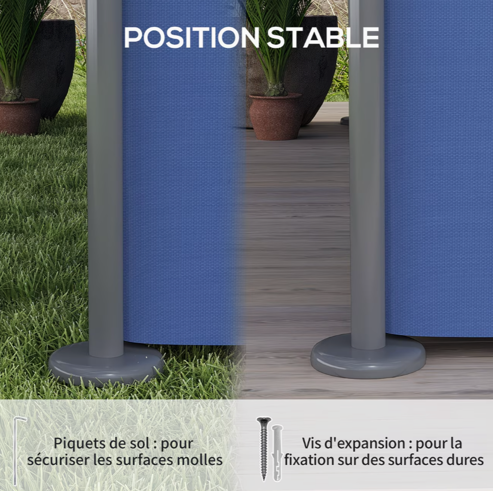 Gazebo de Jardin 3x4m à Double Toit Ventilé avec 6 Rideaux