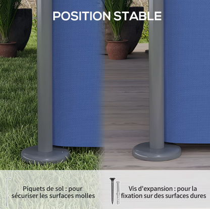 Gazebo de Jardin 3x4m à Double Toit Ventilé avec 6 Rideaux