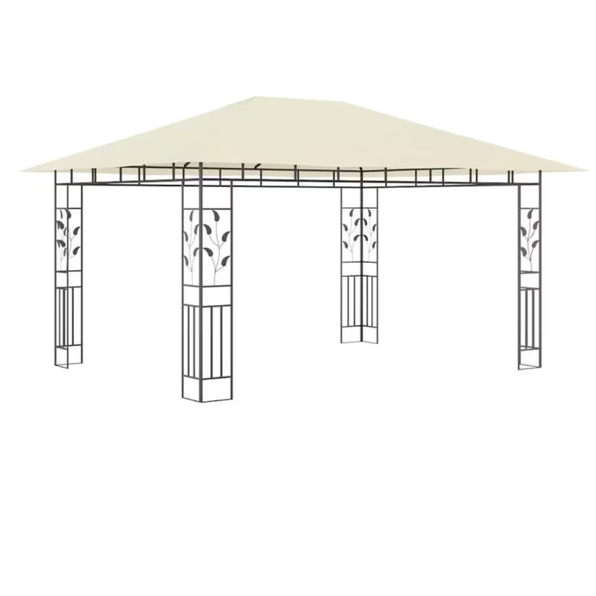 Gazebo de Jardin 4x3m avec Moustiquaire Intégrée | Toile Crème
