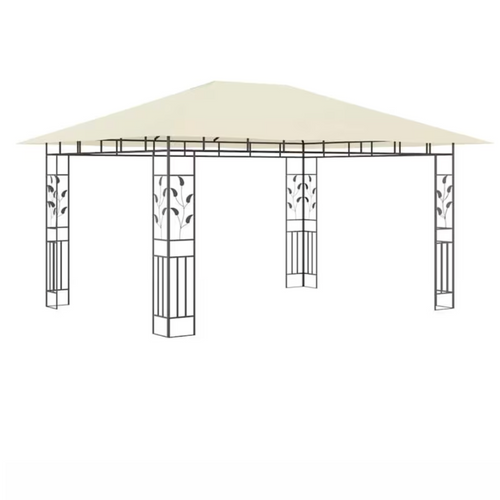 Gazebo de Jardin 4x3m avec Moustiquaire Intégrée | Toile Crème