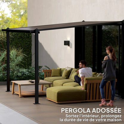 Pergola Adossée 3x3 | Toit Polycarbonate & Structure Aluminium