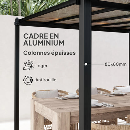 Pergola Adossée 3x3 | Toit Polycarbonate & Structure Aluminium