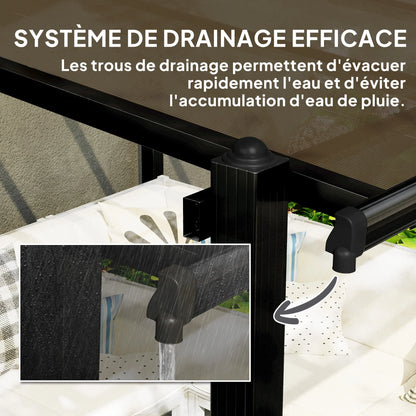Pergola Adossée 3x3 | Toit Polycarbonate & Structure Aluminium